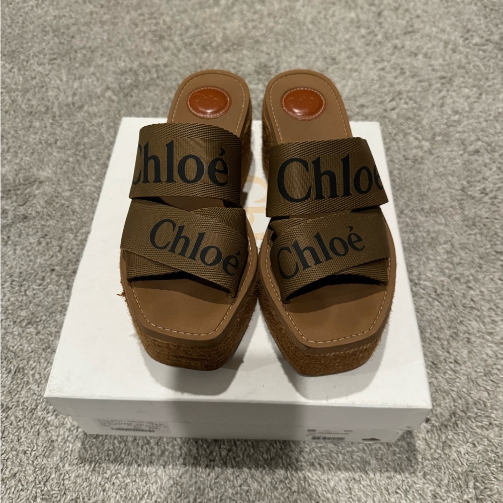 Chloé Mesh Accents Espadrilles Sandals